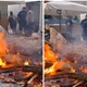 [VIDEO] Vatrogasci upravo peku vola! Pao im s ražnjem u vatru: "Vol opal v ogenj"